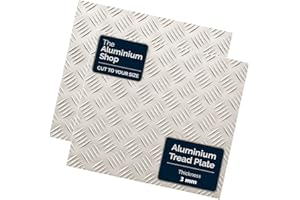 THE-ALUMINIUM-SHOP Aluminium Checker Chequer Tread Plate 3mm Thick Cut To Size Gym Trailer Horse Box (800 x 800mm)