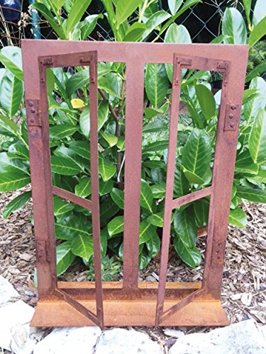 Deko-Fenster 45 x 33 cm zum Öffnen Rost Edelrost Metall + Original Pflegeanleitung von Steinfigurenwelt