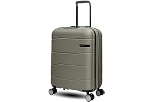 Unik REVOLUTION Maleta Cabina Rígida 55x40x20 cm, 2.8 kg, ABS Resistente y Ligera, Expandible, Ruedas Dobles 360°, Cerradura TSA, Asa Telescópica 104 cm, Ideal para Viajes y Negocios – Taupe (20")