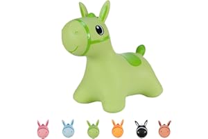 Hoppimals Tootiny Animal Sauteur Gonflable Cheval, Animal Sauteur, Jouet Sauteur Gonflable - Développe la motricité - A partir de 12 Mois - avec Pompe à air Incluse