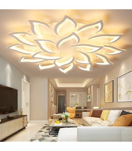 FWX Deckenleuchte LED Mit Fernbedienung – Dimmbar, 7-flammig, 106W, Für Wohnzimmer & Schlafzimmer