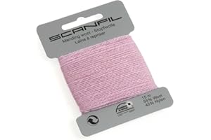 TURNER BROWNE CRAFTS Scanfil Mending Darning Wool Repair Thread Hole Yarn Jumper Sock Buy 1 2 Pks 262, Colour 068 Light Pink, 1 Card (15m)