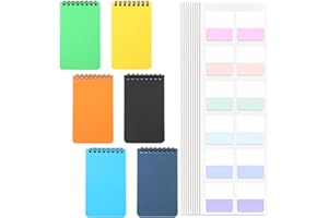 WOXJENA 6 Pièces Petit Carnet de Notes de Poche, A7 Mini Carnet, Bloc Note coloré pour Mémos en Déplacement et l'apprentissage des matières scolaires