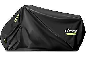 BEEWAY Motorbike Cover, Waterproof Motorcycle Cover Outdoor Indoor for Moped Scooter Motocross - Heavy Duty 420D Oxford Sun Rain UV Dust Protective Covering, XXL 245 x 105 x 125 cm