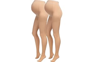 Herzmutter Medias premama 20DEN - maternidad - embarazo - Futura Mama - transparente-mate-suave - Color piel-beige-negro - Set de 1 y 2-1200