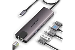 Lemorele USB C Hub HDMI 4K60Hz -6 EN 1 con Gigabit Ethernet, HDMI, 2 USB 3.0, USB-C 3.0, PD 100W, Dock para MacBook Air/Pro, DELL, Steam Deck