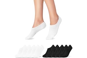 10 Pairs of Women's Men's No Show Trainer Socks Breathable and Non-Slip with Silicone Pad