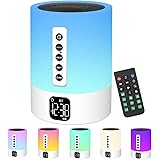 Biseoamz Altoparlante Bluetooth Multifunzione 5 in 1 con Luce, Sveglia Bambini, Macchina Rumore Bianco, Lampada da Comodino, 