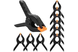 JUIBAO 10Pcs Spring Clamps 4 Inch, Heavy Duty Plastic Spring Clips Clamps for Woodwork, DIY Projects, Photo Studio, Background Muslin Etc