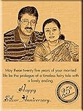 Incredible Gifts India 25th Silver Wedding Anniversary Gift -Photo on Wood (9x7-inch)