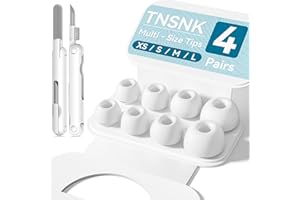 TNSNK 4 Paar Ersatz Ohrstöpsel für Airpods Pro 2nd/1st Gen mit Loch zur Geräuschreduzierung, rutschfest für Airpods Pro 2 Silikontips mit Cleaning Kit & Organisator (Weiß - (XS/S/M/L))