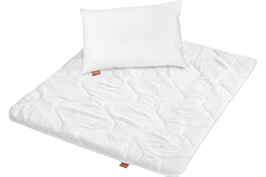 ‎SLEEPLING sleepling 197121 Kinder Betten Set | Kinderkopfkissen Kissen 40 x 60 cm + Bettdecke 100 x 135 cm Ganzjahresdecke | Mikrofaser Decke | Ökotex | Wärmeklassengarantie | Made in EU, weiß
