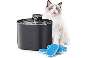 ONALIX Fontaine à Eau pour Chat et Chien 2,2L, Ultra Silencieuse avec Arrêt Automatique, 2 Modes de Jet, Alimentation USB ou Batterie Externe – pour Chats et Chiens