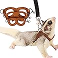 Meow&Woof 3 Pack Sugar Glider Harness and Leash Set Small Animal Training Walking Vest for Squirrel Hamster Rat
