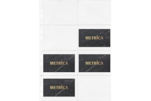 Husalsea 240 Business Card Holders, A4 Loose-leaf 11 Holes 8 Grids Business Card Paper, Business Card Organiser, Plastic Business Card Organiser, Suitable for Men Women Business Card Organiser