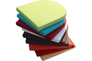 EN AyuL Non-slip Garden Chair Pads,Outdoor Chair Seat Cushion U-Shaped 40/45/48cm Waterproof Chair Seat Pad Cushion for Patio Indoor (40 * 40 * 8cm,Black)