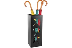 Keyohome Metal Umbrella Holder FreeStanding Umbrella Stand 16x16x42CM Hollow-Out Design Square Umbrella Storage Rack Decorative Umbrella Stand for Hallway Entryway Home Hotel Office