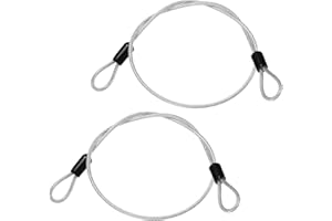 TIXIPEM Security Cable with Loops [2Pcs] - 1.64ft / 64.6 Inch Stainless Steel Luggage Lock Safety Cable Use for Bikes & Luggage & Toolbox, & Tent - [Silver] Wire Rope Lanyard