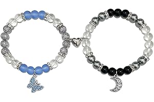 RIXERKOC Matching Armbänder für Paare beste Freunde, Spider Kitty Magnetische Paare Armbänder Fernbeziehung Armband, Mode-Schmuck Geschenke für Valentinstag und Halloween