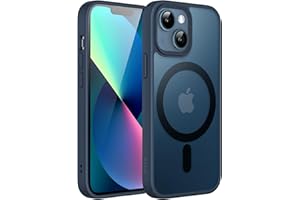 ‎JETECH JETech Magnetyczna Etui dla iPhone 13 mini 5,4 Cala Kompatybilny z MagSafe, Półprzezroczysta Matowe Tylna Szczupły Odporny na Wstrząsy Case (Sztormowy Błękit)