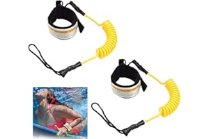 PMELCXD Sup Leash de Surf, 2 pièces Leash de Taille Surf 7mm,Élastique Sup Corde Sécurité pour Planche de Surf Stand up Paddle Board Kayak