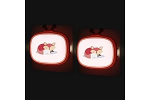 ANNMORE Lampka nocna dla dzieci, gniazdko z czujnikiem zmierzchu, 2 szt. Lampka nocna dla niemowląt Automatyczna ściana, lampka nocna do pokoju noworodka, loft i sypialnia dziecięca, wzór lisa