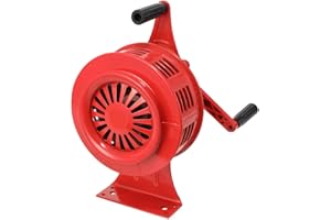 SUDEG 120dB Handsirene Tragbarer Handkurbel Sirenen Aluminiumgehäuse Sirene ,Tragbarer Handkurbel-Alarm Einklappbar Alarmsirene Manuell Betriebenes Sirenen für Feueralarm den Heim,SY-200A Rot