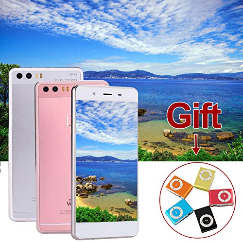 Cewaal Ultrathin Smartphone da 4 pollici Quad Core Android4.4 5.0MP Fotocamera [1G + 8G] [Spina EU] [Argento Bianco]