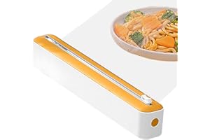 PACIENJO Dispensador papel aluminio con cortador – cajón cortador láminas, práctico dispensador para papel plástico/papel aluminio – cortador plástico para cocina, restaurante