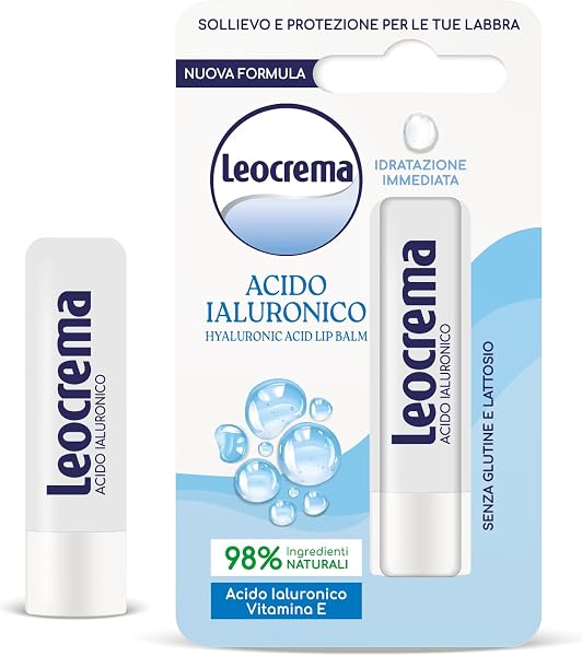 Leocrema - Burrocacao Lipstick con Acido Ialuronico, Balsamo Labbra, Labbra Morbide e Idratate 5.5ml - 1