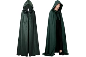 maxToonrain Deluxe Velvet Hooded Cape for Adults, Unisex Cloak with Hood Full Length for Halloween Christmas Fancy Dress Costume