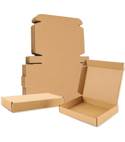 Boxes Fast BFM884 Corrugated Cardboard Mailers, 8 X 8 X 4 Inches, Tuck Top One-Piece, Die-Cut...