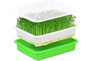 ZoneYan Seed Sprouter Tray, Baumschule Tablett, Keimschalen für Sprossen mit Deckel, Treibhaus Anzuchtschale, Anzuchtschale mit Löchern, Zimmergewächshaus, Mini Gewächshaus für Garden Home Office