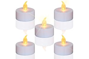 TEECOO Lot de 12 bougies LED Bougies CR2032 piles Bougies Unscented Bougie chauffe-plat sans flamme claire vacillante 100 + heures de lumière électrique