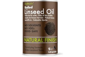 Materialix Kokt Linolja för Trä 1L - Livsmedelsgodkänd Olja för Skärbräda, Huggkubb & Bänkskiva - Snabbtorkande Naturlig Träo