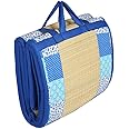 KALA DARSHAN CRAFTS BAZAAR Cotton Cushion Mat Happy Sleeping River Grass Foldable Easy Hand Wash Blue Cotton, 3X6 ft