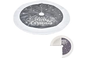 FYBLOSSOM Plush Christmas Tree Skirt, Round Christmas Tree Skirt, White Christmas Tree Stand, Christmas Tree Blanket, Christmas Decoration, Christmas Tree Skirts Ornaments for Christmas Party Decorations