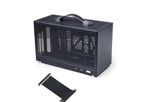 MININGEEK MiniNeo S400 Boîtier d'ordinateur Portable Mini-ITX 10,8 L, Panneau ventilé avancé, Ports USB 3.0 de Type C Avant, Compatible avec Carte Graphique à Trois emplacements, avec Riser PCIe 3.0 16X