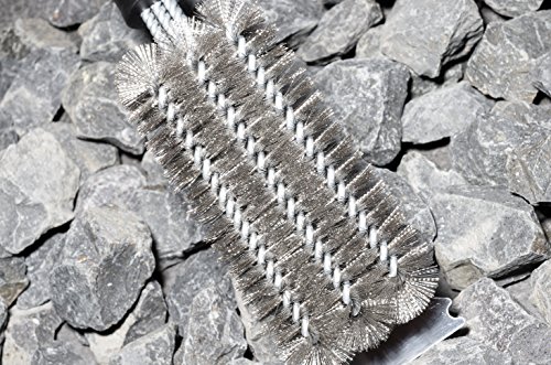 -kamiko- Die optimierte 4-in-1 Premium Edelstahl-Grillbürste mit integriertem Reinigungsschaber, langem Griff und besonders robusten Borsten. Perfekt für ein professionelles Reinigungsergebnis in kürzester Zeit. (44cm, Schwarz) - 7