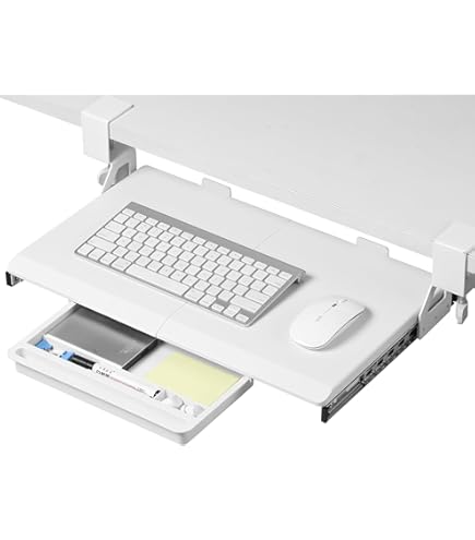FIX&EASY Up&Down XL Ladegeleiders Voor Toetsenbordlade Met Plank 600x300mm Zwart Mat Planklopers 300mm Hoogte Verstelbaar Vergrendelen Toetsenbord Lade Muis Keyboard Laptop 2556221049