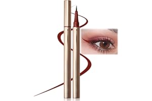 Erinde Red Liquid Eyeliner – Delineador líquido rojo mate de alta precisión, profesional, impermeable, alta pigmentación, larga duración, secado rápido, maquillaje de ojos coreano