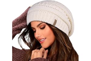 FURTALK Bonnet en Tricot pour Femme Ligne Polaire Casquette de Ski Chapeau d'hiver Ample pour Femme