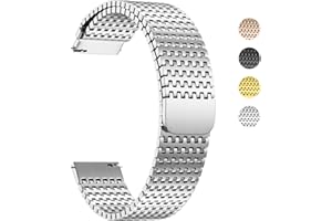 Fullmosa Uhrenarmband 22mm Metall Edelstahl Smart Watch Ersatzband Magnetische Schließe für Samsung Galaxy Watch 46mm/Huawei Watch 46mm/Garmin Vivoactive 4/Fossil gen 5e/gen 6, Silber 22mm
