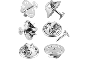 JANYUN 120 Pairs Butterfly Clutch Tie Tacks Pin Back Replacement with 8mm Length Blank Pins for Craft Making (Silver)