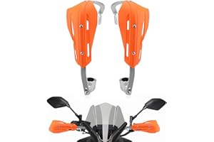 WODHMIEY Pare-mains universels pour moto, réglable en alliage d'aluminium et plastique PP, antichoc, protège la pluie, la poussière et la boue, poignée argentée