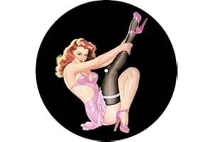 GENERIC Slipmat Slip Mat Scratch Pad Felt for any 12" LP DJ Vinyl Turntable Record Player Custom Graphical - Pinup pink Dress