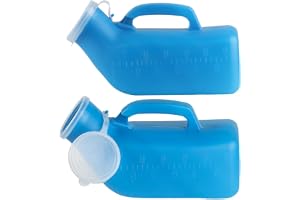 2 stk 1,2L urinflaskor för män – bärbara | Återanvändbara plastflaskor med läckageskydd – praktiska för bilresor, camping och utflykter.
