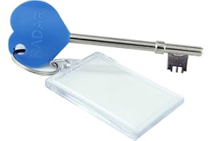 Lokko Genuine Radar Key for Disabled Toilets with Clear Photo Keyring - Comfortable Blue Heart Grip - Access UK Disabled Toilets and Radar Toilets Easily - Colourful Easy Turn Handle