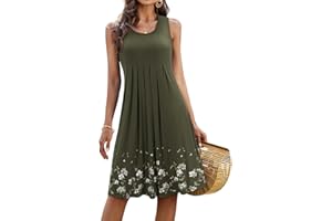 KILIG Summer Dresses for Women UK Beach Casual Sundress Ladies Sleeveless Tank Dress Midi Floral Cover Ups