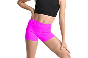 NetSetUK Girls Cycling Shorts - Kids neon Microfiber hot Pants Stretchy Comfortable fit Girls Shorts for Yoga, Ballet, Gymnastics, School & Sportswear